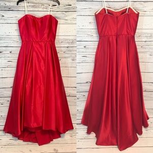NWOT Betsey and Adam Red Strapless Gown